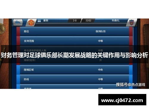 财务管理对足球俱乐部长期发展战略的关键作用与影响分析 财务管理对足球俱乐部长期发展战略的关键作用与影响分析
